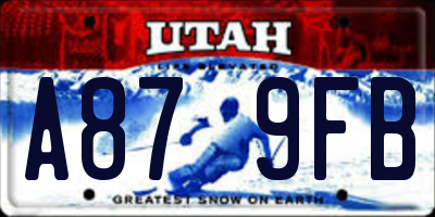 UT license plate A879FB