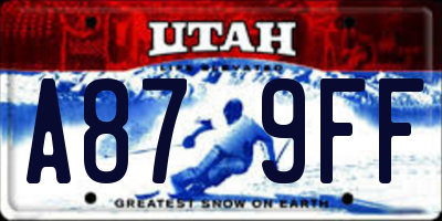 UT license plate A879FF