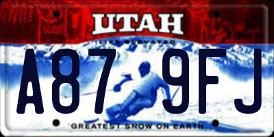 UT license plate A879FJ