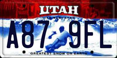 UT license plate A879FL