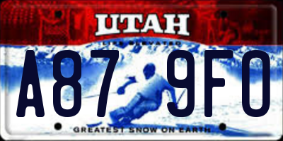 UT license plate A879FO