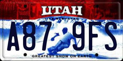 UT license plate A879FS