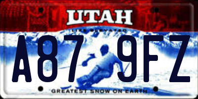 UT license plate A879FZ