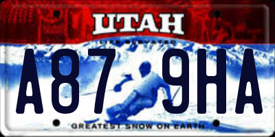 UT license plate A879HA