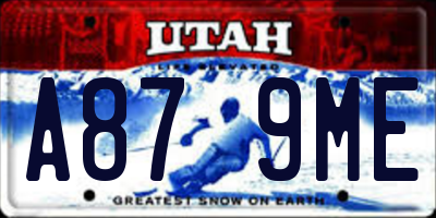 UT license plate A879ME