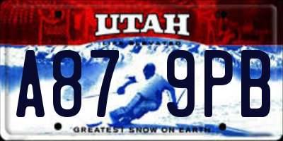 UT license plate A879PB