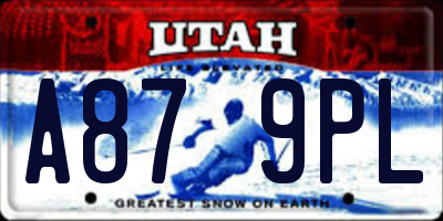 UT license plate A879PL