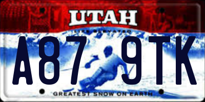 UT license plate A879TK