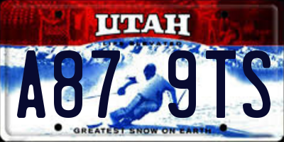 UT license plate A879TS