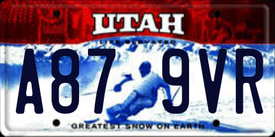 UT license plate A879VR