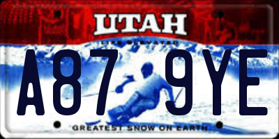 UT license plate A879YE