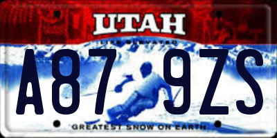 UT license plate A879ZS
