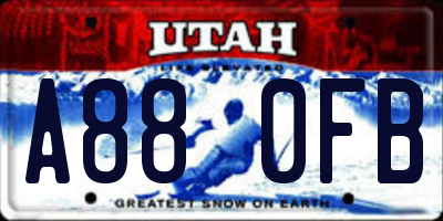 UT license plate A880FB