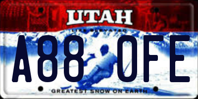 UT license plate A880FE