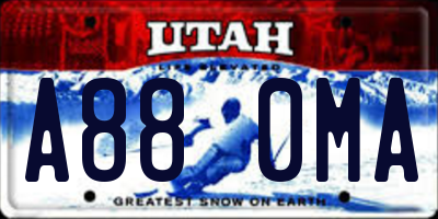 UT license plate A880MA