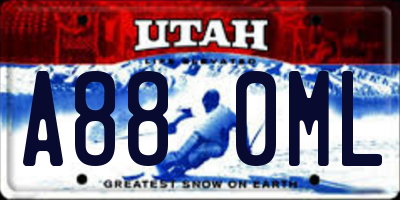 UT license plate A880ML
