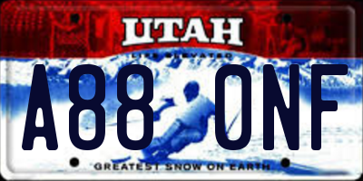 UT license plate A880NF