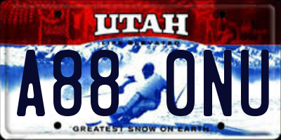 UT license plate A880NU