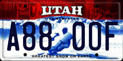UT license plate A880OF