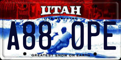 UT license plate A880PE