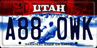 UT license plate A880WK