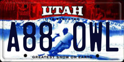 UT license plate A880WL