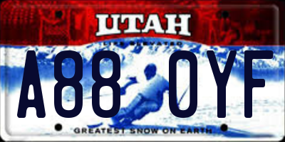 UT license plate A880YF