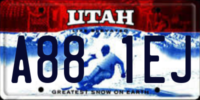 UT license plate A881EJ