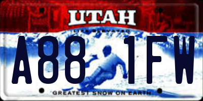UT license plate A881FW