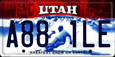 UT license plate A881LE