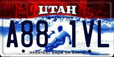 UT license plate A881VL