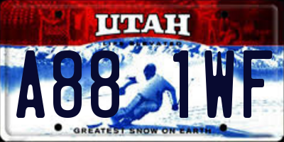 UT license plate A881WF