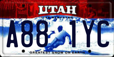 UT license plate A881YC