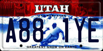 UT license plate A881YE