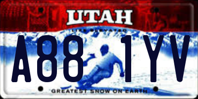 UT license plate A881YV