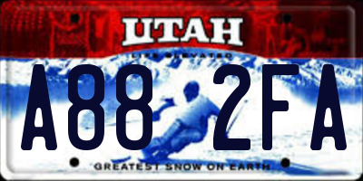 UT license plate A882FA