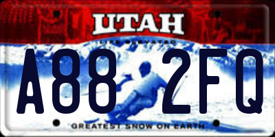 UT license plate A882FQ