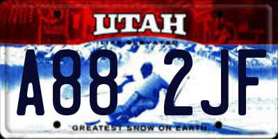 UT license plate A882JF