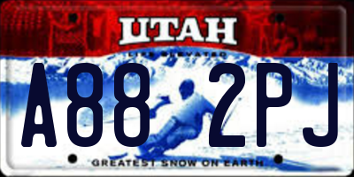 UT license plate A882PJ
