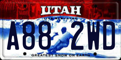 UT license plate A882WD