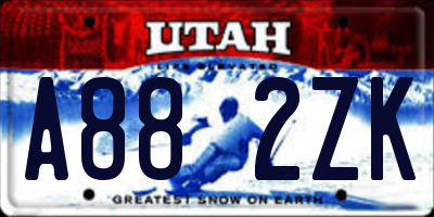 UT license plate A882ZK