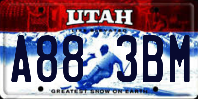UT license plate A883BM