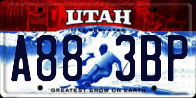 UT license plate A883BP