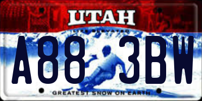 UT license plate A883BW