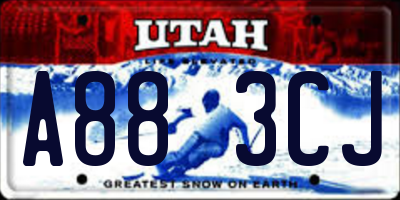 UT license plate A883CJ