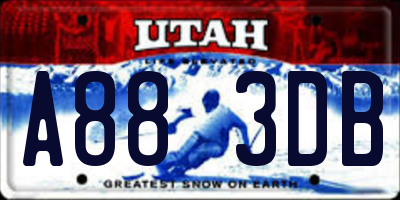 UT license plate A883DB