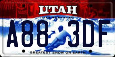 UT license plate A883DF