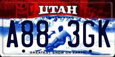 UT license plate A883GK