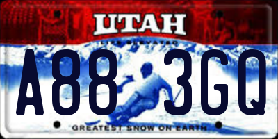 UT license plate A883GQ