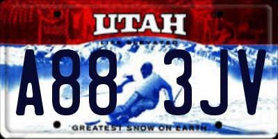 UT license plate A883JV
